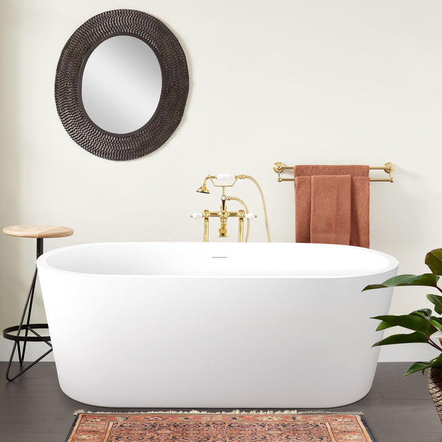 65" 100% Acrylic Freestanding Bathtub,Contemporary Soaking Tub,white Bathtub