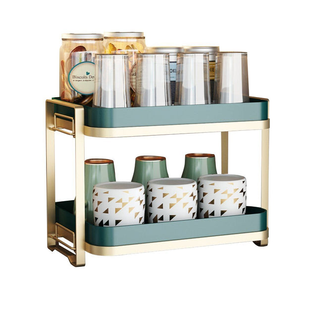 Kitchen Drain Tray,Bowl Cup Dish Drying Rack ,Tea Plate Drainboard Kitchen Sink Tray,Bathroom Draining Board Bowl Cup Dish Drying Rack Green, Double Layer