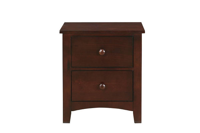 Dark Oak Finish Nightstand 2-Drawers Pine Veneer MDF Wooden 1pc Modern Nightstand