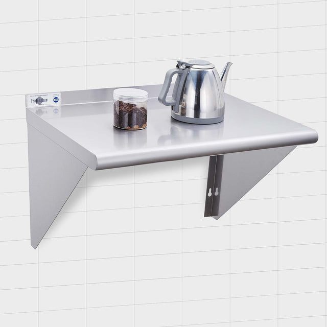 Stainless Steel Shelf 12 x 24 Inches,250lb, Wall Mount Floating Shelving for Restaurant, Kitchen, Home and Hotel