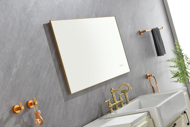 Super Bright Led Bathroom Mirror with Lights, Metal Frame Mirror Wall Mounted Lighted Vanity Mirrors for Wall, Anti Fog Dimmable Led Mirror for Makeup, Horizontal/Verti