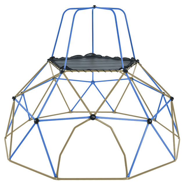Kids Climbing Dome with Canopy and Playmat - 10 ft Jungle Gym Geometric Playground Dome Climber Play Center, Rust & UV Resistant Steel Supporting 1000 LBS