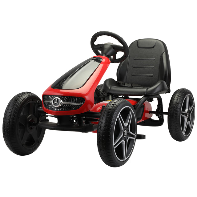Kids Ride On Car Mercedes Benz Licensed Go Kart W/ Horn and Music, 3+, Red