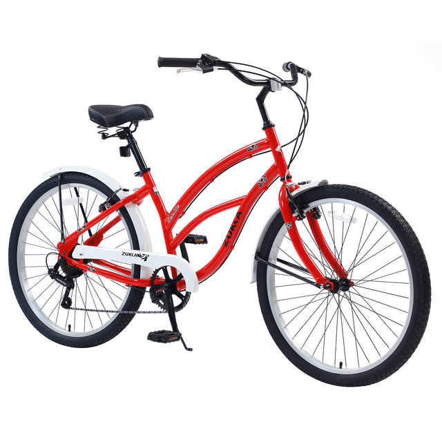 7 Speed Bicycles, Multiple Colors 26"Inch Beach Cruiser Bike