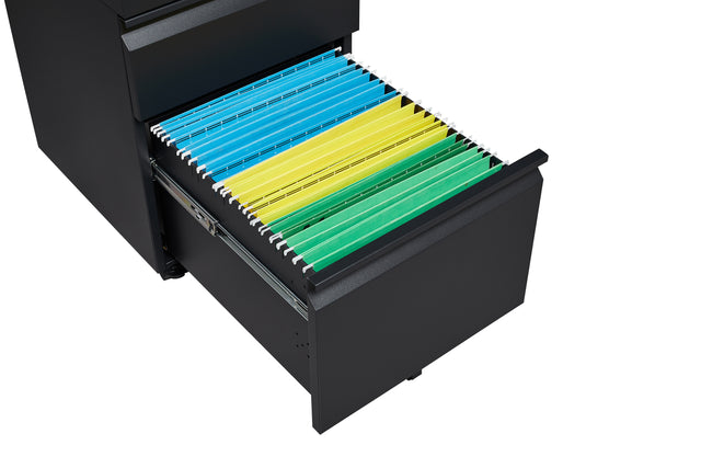 Mobile File Cabinet 2-Drawer Pedestal with Lock for Storage Use for Home Office and Business Enterprise,Legal/Letter Size Black,With 5 Wheels,with Leather cushion