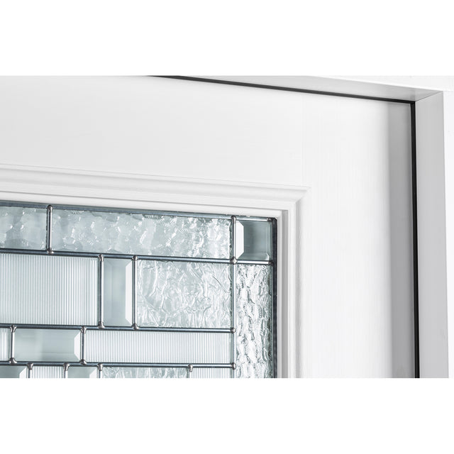 37.5inx81.5in Right Hand Inswing Decorative Glass- Zinc Caming Fiber Glass Prehung Entry Door .