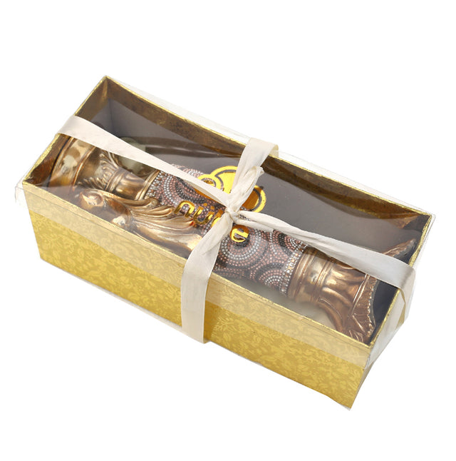 Ambrose Chrome Plated Crystal Embellished Ceramic Vase