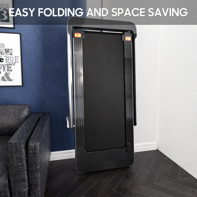 UMAY Folding Treadmill for Home with 4 inch LCD Display, 2.0 HP Motorized Running Machine with SPAX APP Control Bluetooth Speaker & phone Holder, Capacity 220 LBS(Note: Forbidden to sell on Amazon)