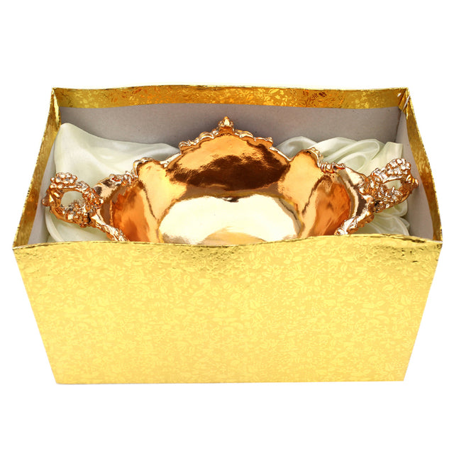 Ambrose Chrome Plated Crystal Embellished Ceramic Fruit Platter