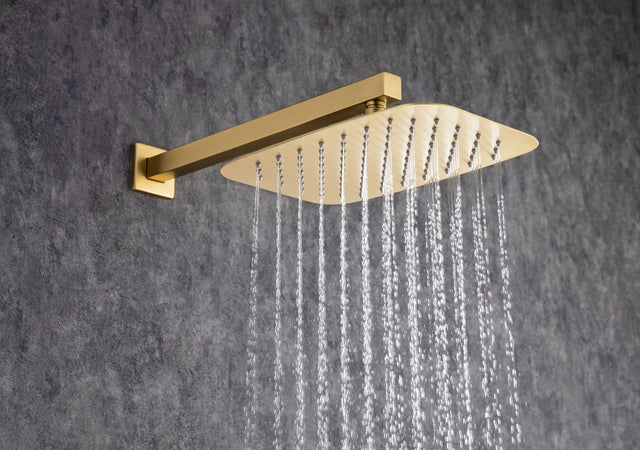 Shower Faucet Set Shower System with 12 Inch Rain Shower Head and Handheld, Bathroom Shower Combo Set Wall Mounted System Rough-in Valve Body and Trim Included.