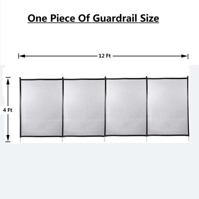 12x4 Ft Outdoor Pool Fence With Section Kit,Removable Mesh Barrier,For Inground Pools,Garden And Patio,Black