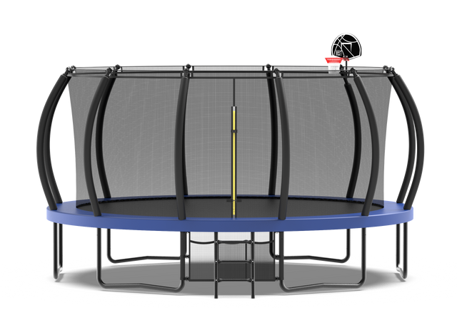 16FT Trampoline with Basketball Hoop - Recreational Trampolines with Ladder ,Shoe Bag and Galvanized Anti-Rust Coating