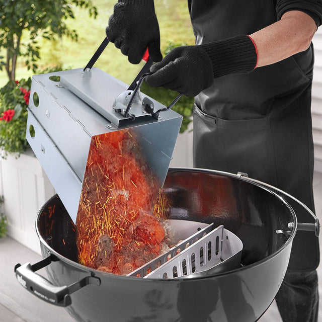 YSSOA Charcoal Chimney Starter Foldable, Collapsible, Silver