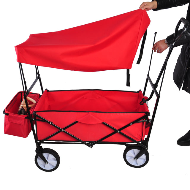 Garden Shopping Beach Cart folding wagon(red)