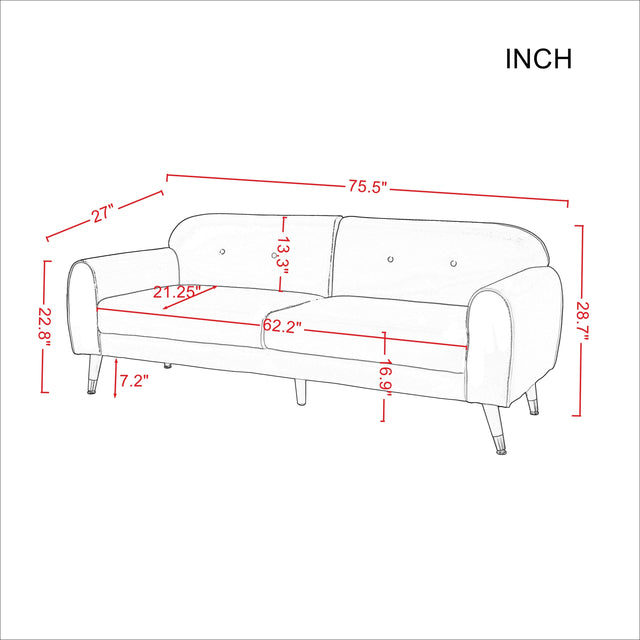 Lovetseat with wood legs, Light grey velvet