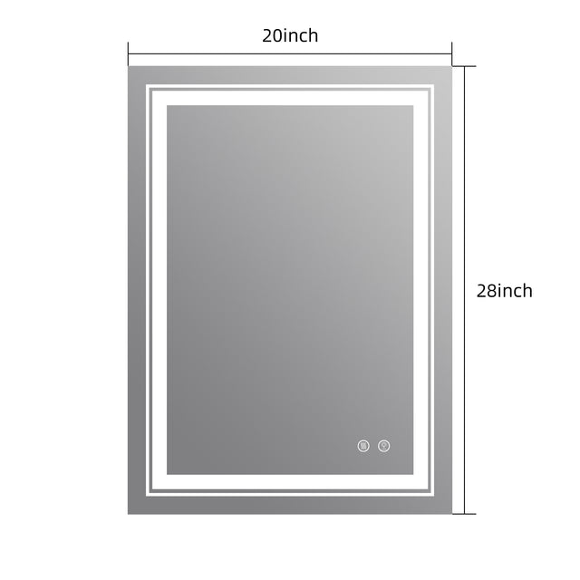 01 Rectangular Bathroom Mirrors with Adjustable Lights and Anti-Fog water