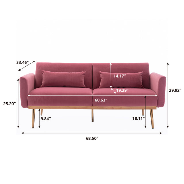COOLMORE  Velvet  Sofa , Accent sofa .loveseat sofa with  metal  feet