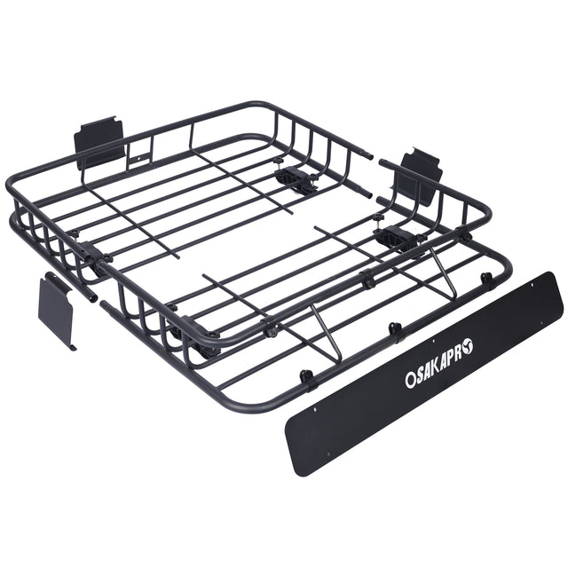 Rooftop Cargo Carrier Basket,Motoring Roof Rack,Top Mount Roof Rack 43",black steel