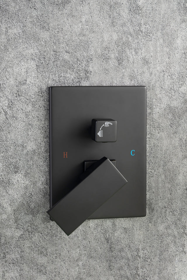 Waterfall Wall Mounted Bathtub Faucet with Hand Shower Swivel Tub Filler Faucet Single Handle Solid Brass