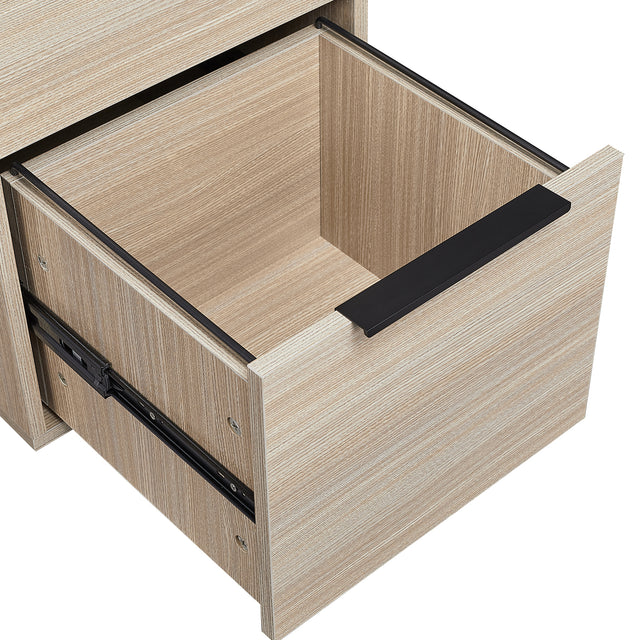 WOOD FILE CABINET WITH 2 DRAWERS VERTICAL FILLING CABINET FOR LETTER
