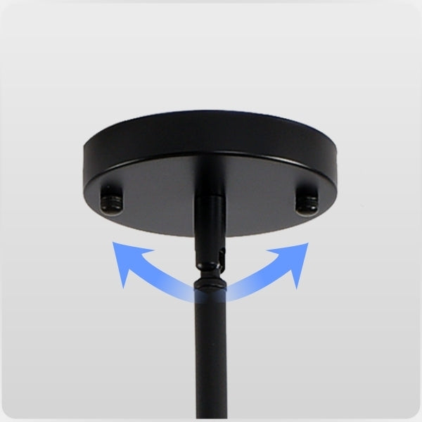 Modern American style chandelier-black-glass lampshade -5 bulbs