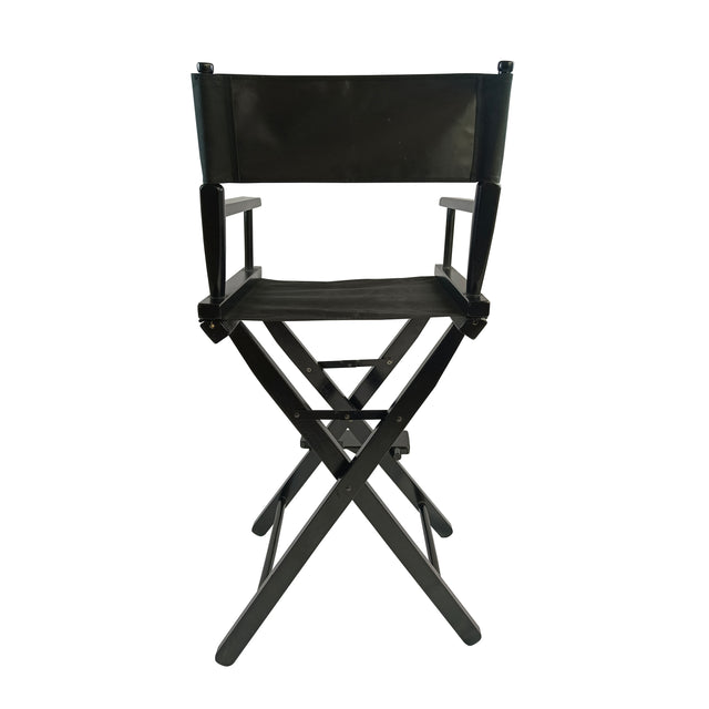 Casual Home Director's Chair, Black Frame/Black Canvas, Suitable for adults, foldable style, 2pcs/set populus