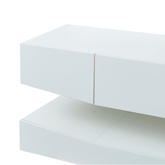 LED TV Stand for 55 inch TV, Modern Entertainment Center with LED Lights, TV & Media Furniture Console for Under TV Living Game Room Bedroom,White