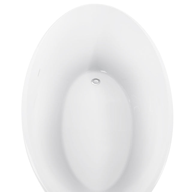 67" 100% Acrylic Freestanding Bathtub,Contemporary Soaking Tub,white Bathtub