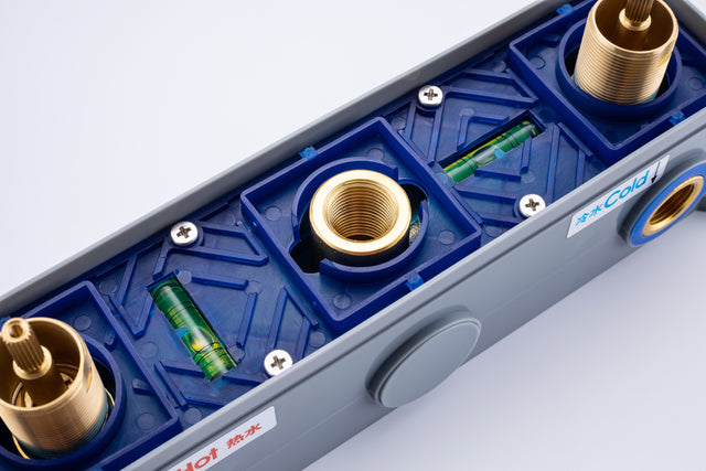 Wall Mounted Bathroom Sink Faucet with Double Lever Handles Vessel Lavatory Basin Mixer Tap,Rough-in Valve