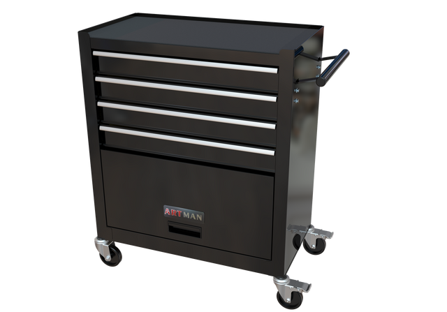 4 DRAWERS BLACK TOOL CABINET WITH TOOL SETS