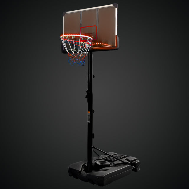 Portable Basketball Hoop Basketball System 6.6-10ft Height Adjustment for Youth Adults LED Basketball Hoop Lights, Colorful lights, Waterproof,Super Bright to Play at Night Outdoors,Good Gift for Kids