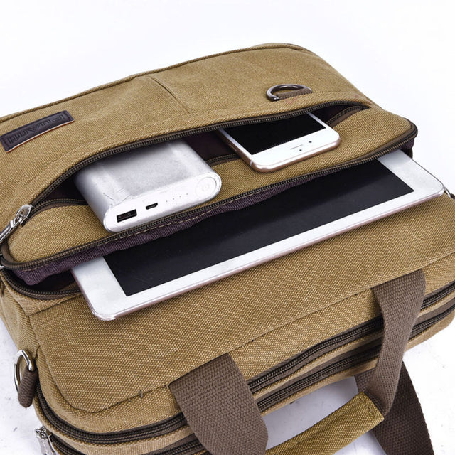 Men's crossbody bag, casual neutral solid color men's canvas one shoulder crossbody bag handbag