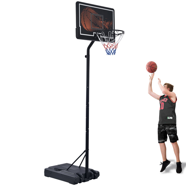 Portable Basketball Hoop & Goal, Outdoor Basketball System with 8.5-10ft Height Adjustment in 35'' Backboard for Youth