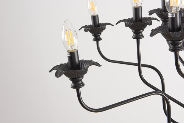 Retro American style stamen-shaped iron chandelier -12 bulbs -E12 lamp holder