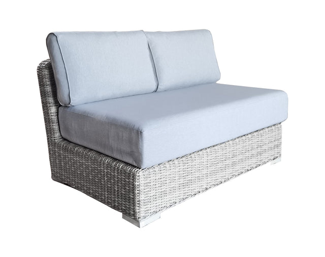 6 Piece Rattan Sectional Seating Group with Cushions (Color:LIGHT GREY)