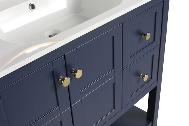 Bathroom Vanity With Soft Close Drawers and Gel Basin,36x18(BVB01236NB)