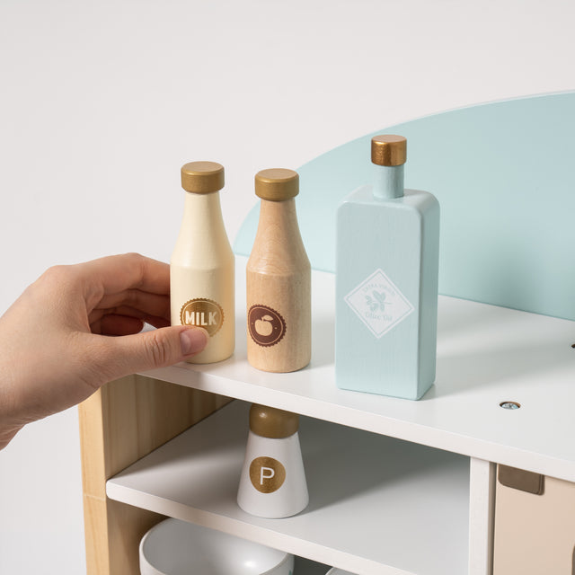 Wooden Kitchen Playset with Washing machine and microwave