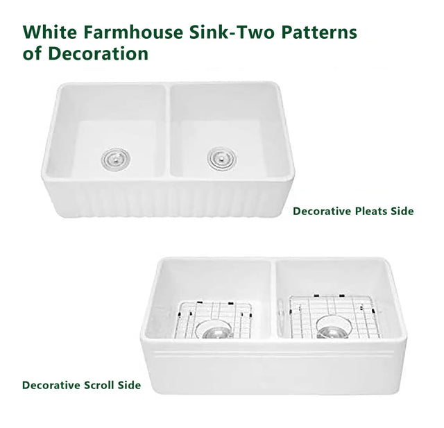 Farmhouse/Apron Front White Ceramic Kitchen Sink