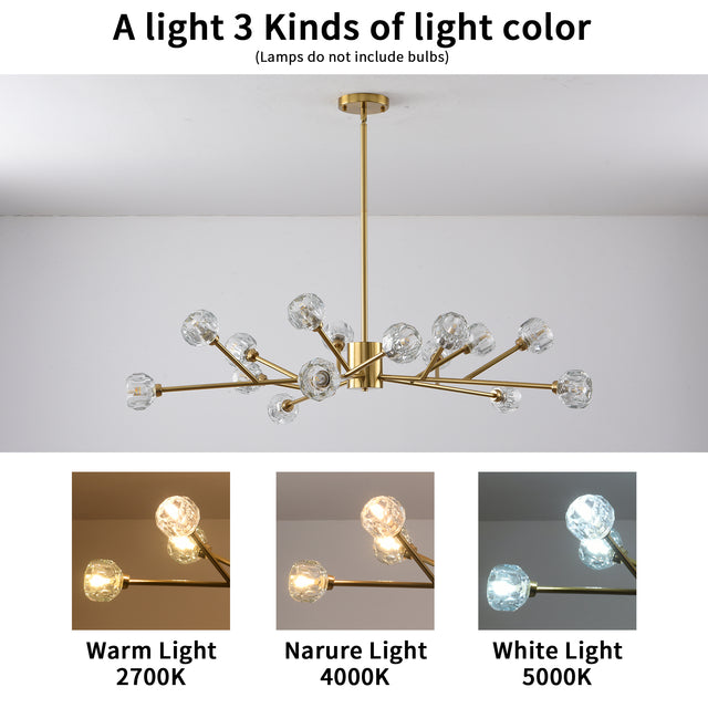 Modern American chandelier golden iron -15 bulb