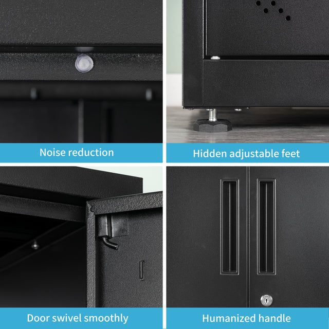 High Storage Cabinet with 2 Doors and 4 Partitions to Separate 5 Storage Spaces, Home/ Office Design