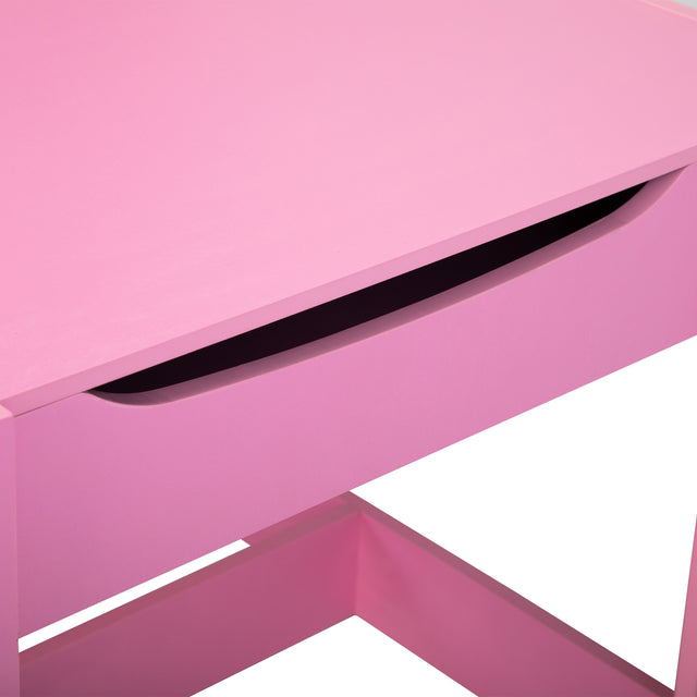 3-in-1 Kids Wood Table and 2 Chairs, Children Activity Table Set with Storage, Blackboard, Double-Sided Table for Drawing,Pink & Gray