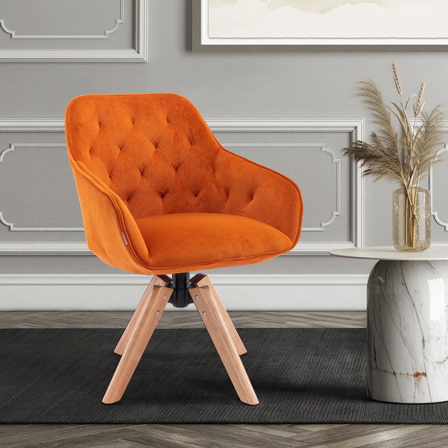 COOLMORE Solid Wood Tufted Upholstered Armless home office chair