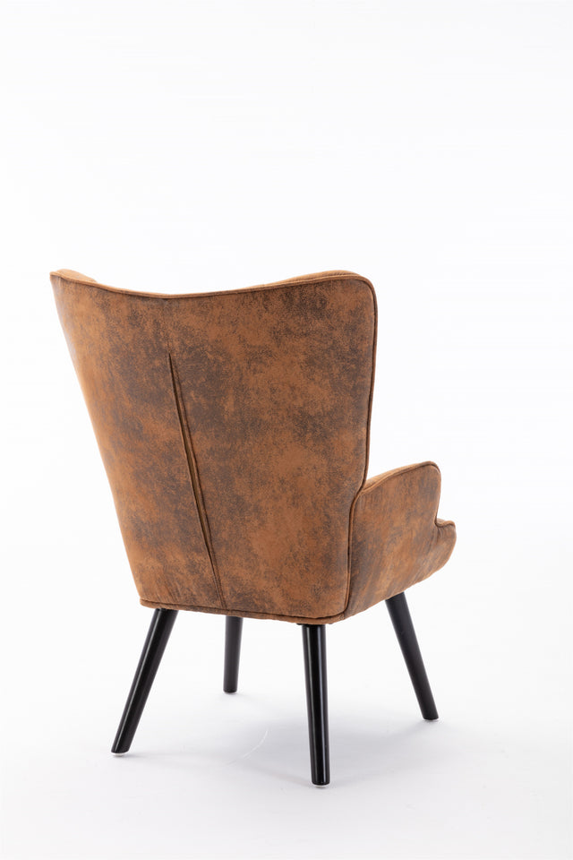 COOLMORE Accent chair Living Room/Bed Room, Modern Leisure Chair Coffee color Microfiber fabric