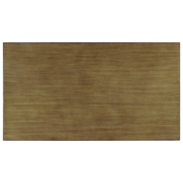 TREXM Industrial Style 72" Wooden Rectangular Table with Chain Bracket ( Natural Walnut)