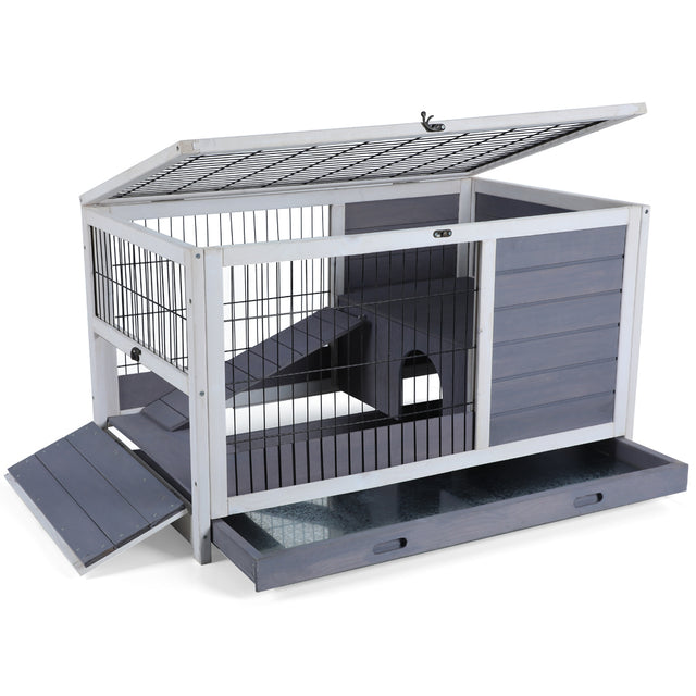 Wood Rabbit Hutch,Guinea Pig House Leak Proof Design