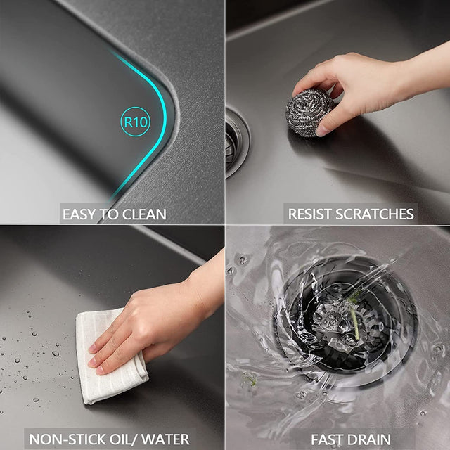 30" L X 21" W Farmhouse Kitchen Sink -Matte Black Stainless Steel 30 in.Single Bowl Farmhouse Apron Workstation Kitchen Sink with Accessory Kit