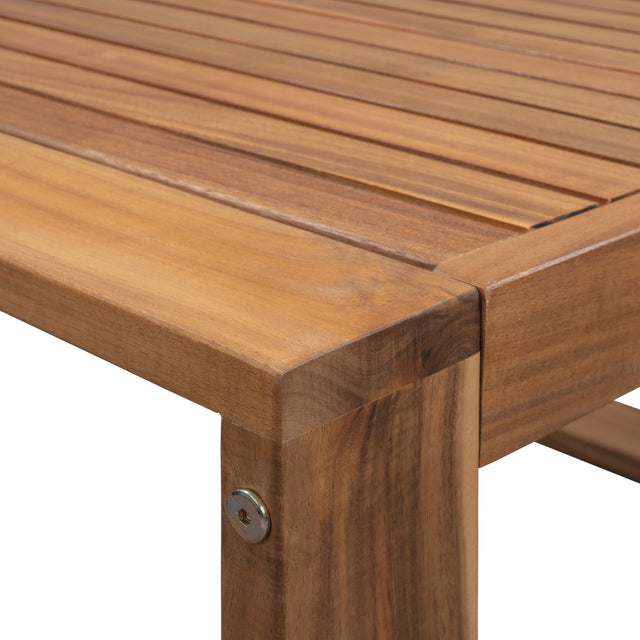 U_STYLE 3-Piece Patio Sectional Set Acacia Wood and Grey Cushions Ideal for Outdoors and Indoors