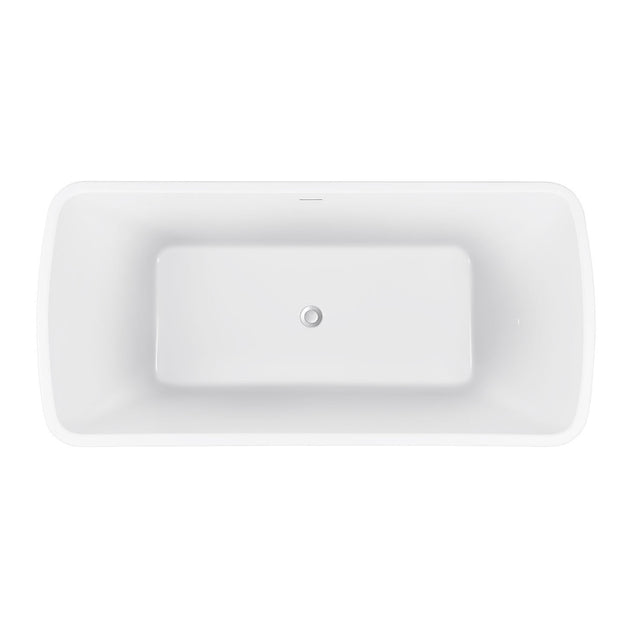 67" 100% Acrylic Freestanding Bathtub,Contemporary Soaking Tub,white Bathtub