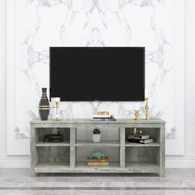 Living room TV stand furniture with 4 storage compartments and 1 shelf cabinet, high-quality particle board