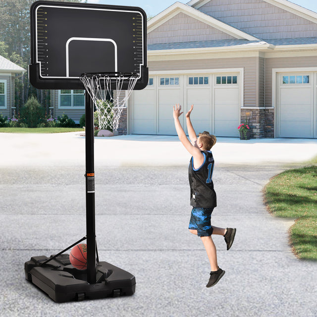 Portable Basketball Hoop & Goal with Vertical Jump Measurement, Outdoor Basketball System with 6.6-10ft Height Adjustment for Youth, Adults